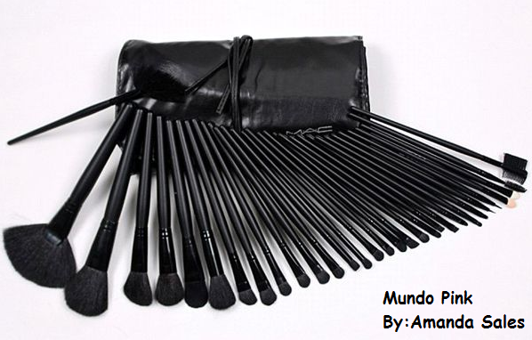32 Pinceis Preto Réplica MAC