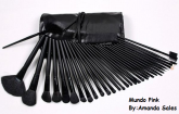 32 Pinceis Preto Réplica MAC